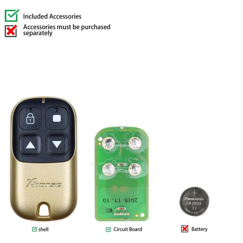 [No Tax] Xhorse XKXH05EN VVDI Garage Remote Key 4 Buttons 5pcs/lot
