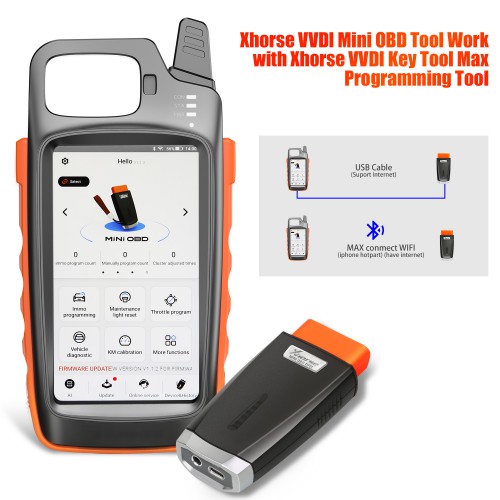 Original Xhorse VVDI MINI OBD Tool Immo Programmer Work with VVDI Key Tool MAX/Xhorse App