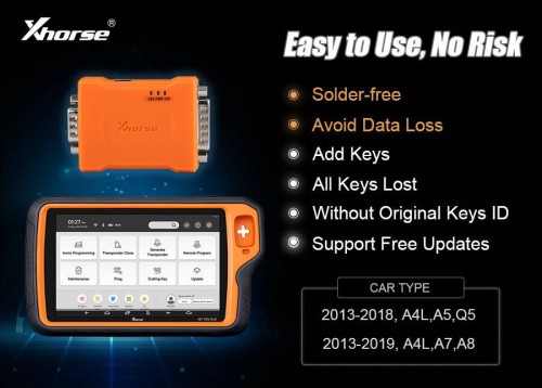 Xhorse BCM2 Solder-free Adapter Set For Audi All Key Lost & Add Key Solution work with VVDI Key Tool Plus/VVDI2+VVDI Prog
