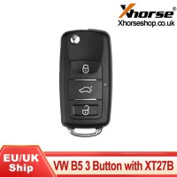 Xhorse XEB510EN Super Remote Key VW B5 Flip 3 Button Built-in XT27B Super Chip English 5pcs/lot