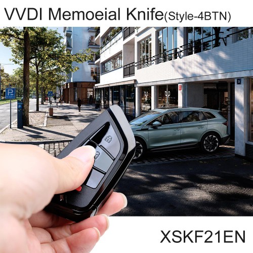 [IN STOCK]Xhorse XSKF21EN Smart Remote Key Memoeial Knife Style II 4 Buttons Shiny Black Color 5pcs/lot