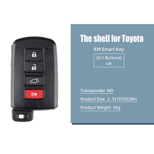 VVDI Toyota XM Smart Key Shell 1755 3+1 Buttons 5Pcs