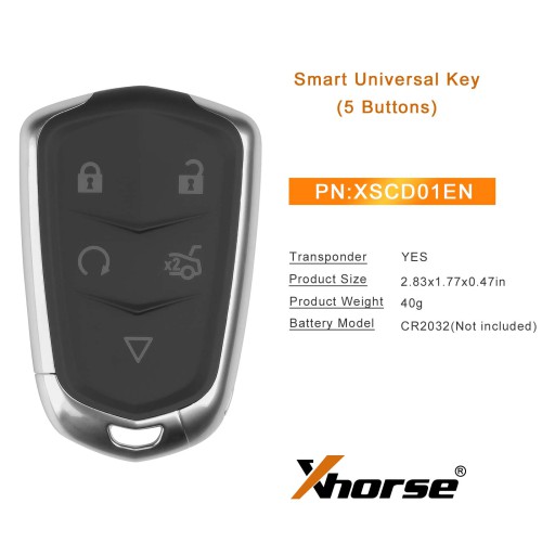 XHORSE XSCD01EN XM38 series TOY.T 5 Buttons Universal Smart key 5pcs/lot