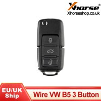 [UK/EU Ship] XHORSE XKB501EN Volkswagen B5 Style Remote Key 3 Buttons for VVDI Mini Key Tool 5pcs/lot