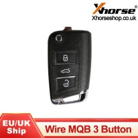 [£27.99 UK/EU Ship] Xhorse MQB Style Remote Key XKMQB1EN 3 Buttons work with MINI Key Tool/VVDI2/Key Tool 5pcs/lot