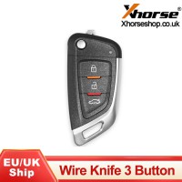 [£26 UK/EU Ship] XHORSE XKKF02EN Universal Remote Car Key with 3 Buttons for VVDI Key Tool 5 pcs/lot Get 25 Bonus Points for Each Key 