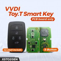 Xhorse XSTO20EN Toyota XM38 Smart Key 5 Buttons key shell 5pcs/lot