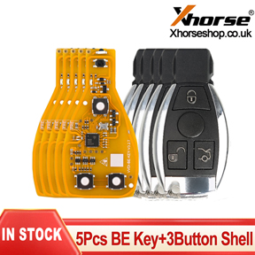 Xhorse VVDI BE key Pro For Benz Yellow Color Verion No Points with 3 Button Key Shell 5pcs/lot